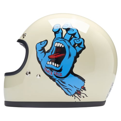 Biltwell Gringo Santa Cruz handmade helmet vintage white